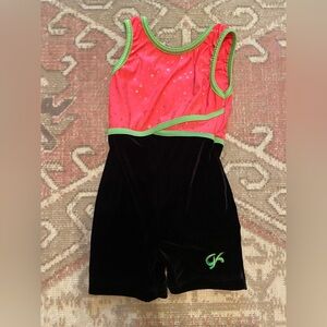 GK Velour Gymnastics Biketard Leotard Childs Small 5-6